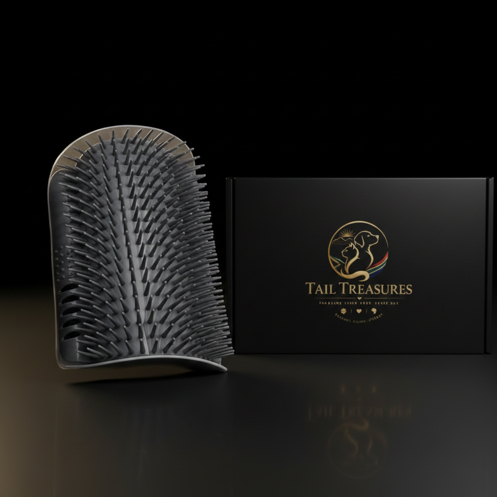 TailTreasures™ Self-Grooming Corner Brush - Branded